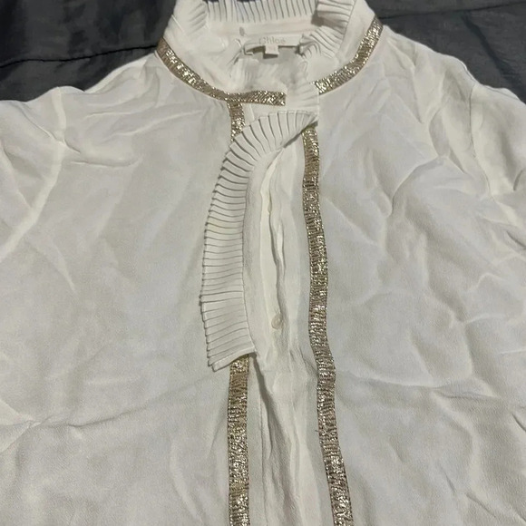 CHLOÉ KIDS RUFFLE-COLLAR BLOUSE WHITE Sz 14 - Picture 15 of 16